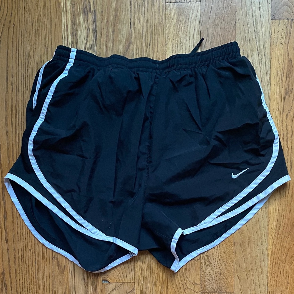 Nike Black Athletic Shorts with White Trim